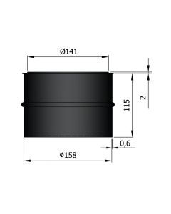 Dikwandige nisbus 150 mm zwart