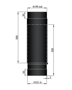 Paspijp 150 mm dikwandig staal verstelbaar