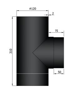 T-stuk dikwandig 120 mm