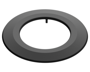 Dikwandig staal rozet Ø130mm 50mm rand zwart