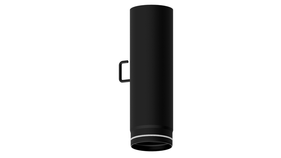 Dikwandig staal kachelpijp met smoorklep- Ø125mm x 500mm zwart Dikwandig staal kachelpijp met smoorklep- Ø125mm x 500mm zwart