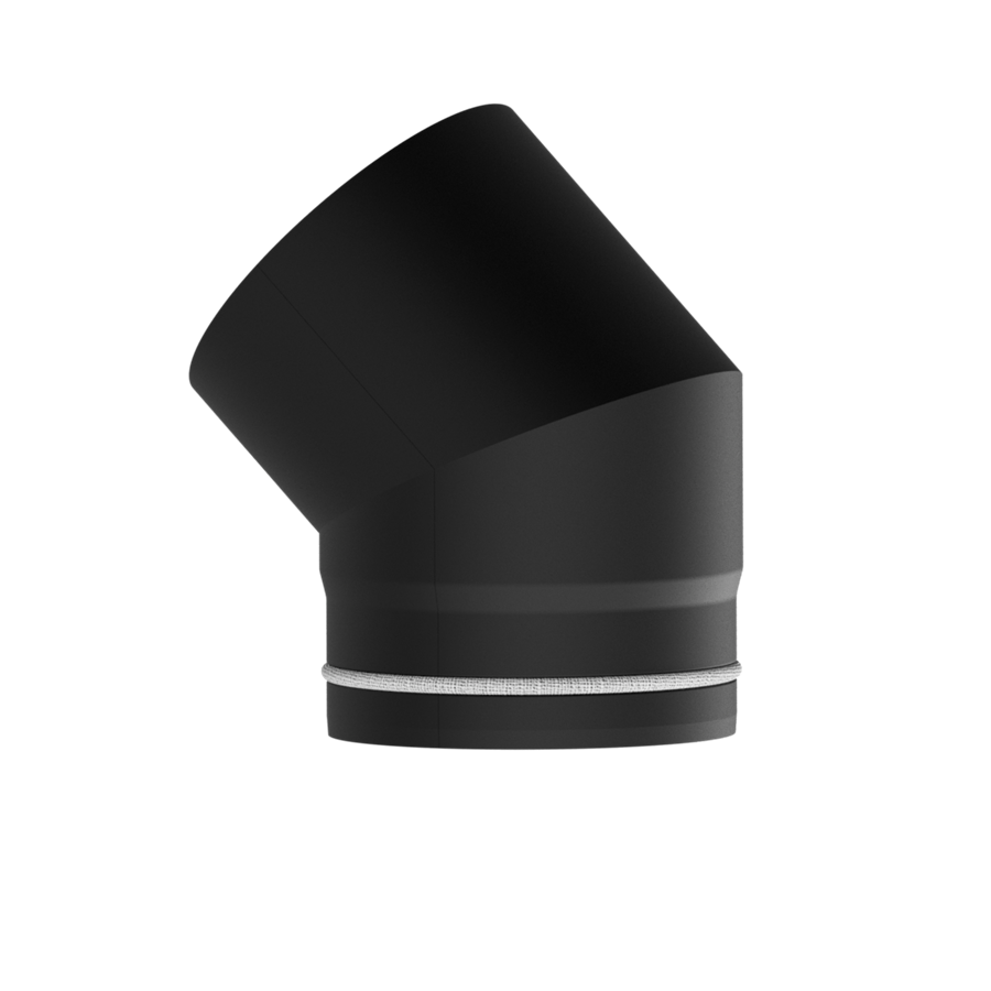 Dikwandig staal bocht 45° - Ø125mm zwart Dikwandig staal bocht 45° - Ø125mm zwart