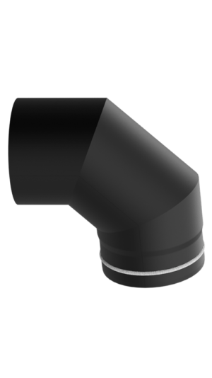 Dikwandig staal bocht 90° - Ø125mm zwart