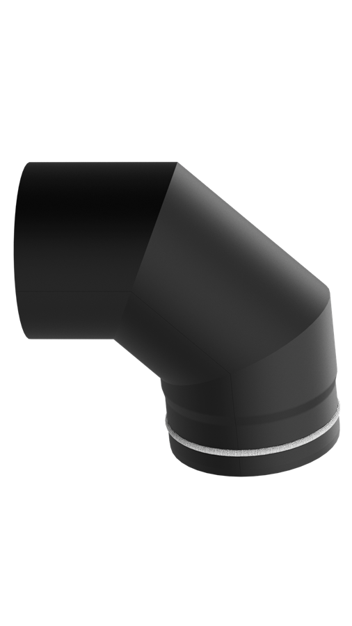 Dikwandig staal bocht 90° - Ø125mm zwart Dikwandig staal bocht 90° - Ø125mm zwart