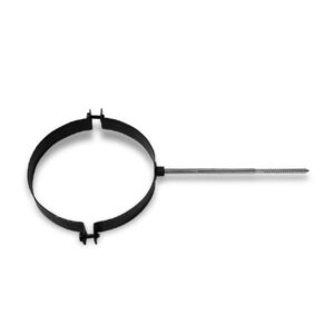Dikwandig staal muurbeugel - Ø125mm zwart Dikwandig staal muurbeugel - Ø125mm zwart