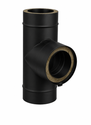 Dubbelwandig T-stuk 90° RVS – Ø100/150mm