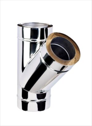 Dubbelwandig T-stuk 45° RVS – Ø150/200mm