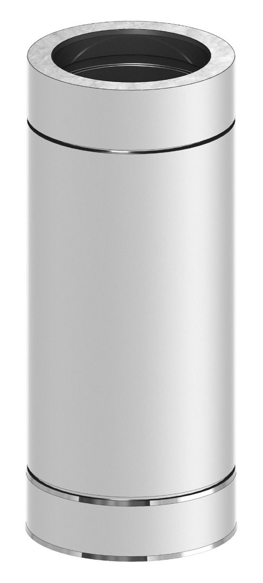 Dubbelwandig kachelpijp RVS – Ø150/200mm x 500mm Dubbelwandig kachelpijp RVS – Ø150/200mm x 500mm
