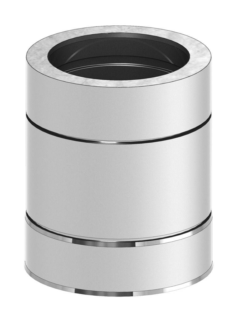 Dubbelwandig kachelpijp RVS – Ø250/300mm x 250mm Dubbelwandig kachelpijp RVS – Ø250/300mm x 250mm