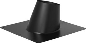 Dakplaat hellend 5°-25°– Ø130/180mm zwart