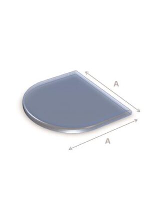 Vloerplaat glas halfrond 100x100 cm Vloerplaat glas halfrond 100x100 cm