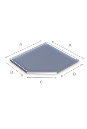 Vloerplaat glas schuine kant 100x100cm