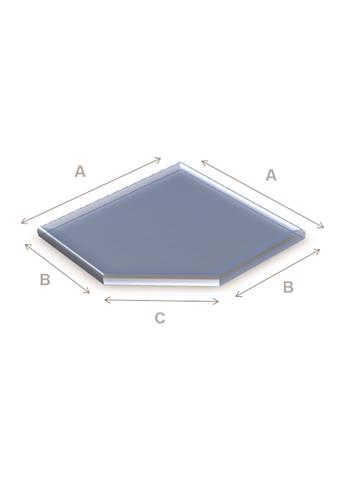 Vloerplaat glas schuine kant 100x100cm Vloerplaat glas schuine kant 100x100cm