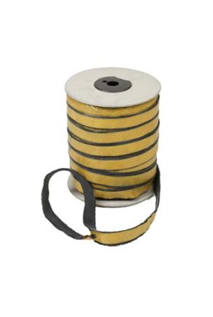 Glasvezelkoord plakrand 12 x 3 mm 50 meter zwart Glasvezelkoord plakrand 12 x 3 mm 50 meter zwart