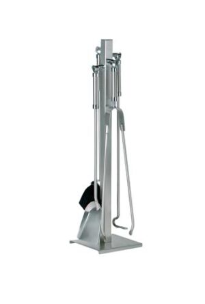 Haardstel set 4 Stuks RVS/chroom