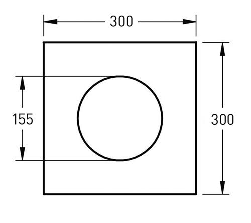 Brand / centreerplaat plat RVS – Ø100/150mm zwart - Afbeelding 2 Brand / centreerplaat plat RVS – Ø100/150mm zwart - Afbeelding 2