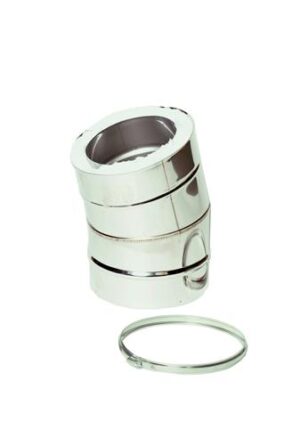 Dubbelwandig Bocht 15° RVS – Ø80/130mm Dubbelwandig Bocht 15° RVS – Ø80/130mm