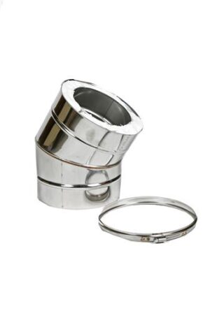 Dubbelwandig Bocht 30° RVS – Ø80/130mm Dubbelwandig Bocht 30° RVS – Ø80/130mm