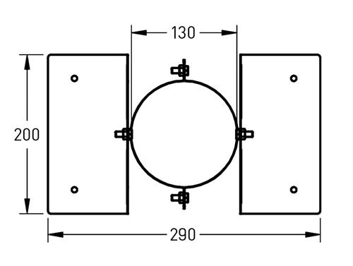 Dubbelwandig dakbevestigingsbeugel RVS – Ø80/130mm zwart - Afbeelding 2 Dubbelwandig dakbevestigingsbeugel RVS – Ø80/130mm zwart - Afbeelding 2