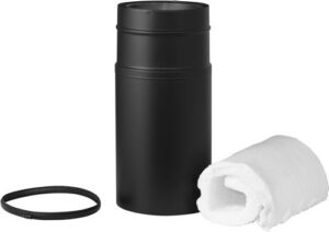 Dubbelwandig paspijp RVS 150-450mm – Ø80/130mm zwart