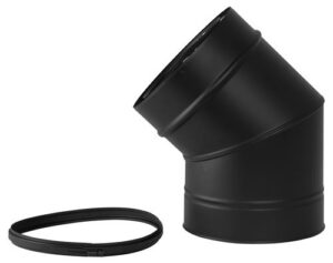 Dubbelwandig Bocht 45° RVS – Ø80/130mm zwart