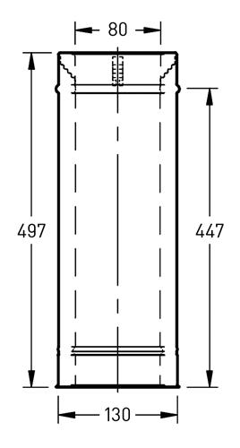 Dubbelwandig kachelpijp RVS – Ø80/130mm x 500mm zwart - Afbeelding 2 Dubbelwandig kachelpijp RVS – Ø80/130mm x 500mm zwart - Afbeelding 2
