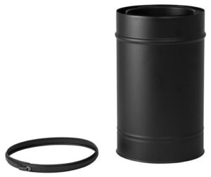 Dubbelwandig kachelpijp RVS – Ø80/130mm x 330mm zwart