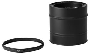 Dubbelwandig kachelpijp RVS – Ø80/130mm x 200mm zwart