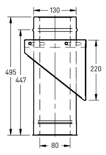 Dubbelwandig stoelconstructie RVS – Ø80/130mm zwart - Afbeelding 2 Dubbelwandig stoelconstructie RVS – Ø80/130mm zwart - Afbeelding 2