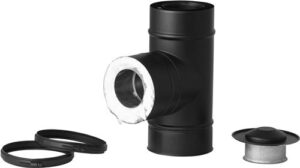 Dubbelwandig T-stuk 90° RVS – Ø80/130mm + deksel