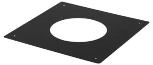 Brand / centreerplaat plat RVS – Ø80/130mm zwart