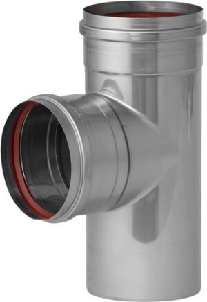 Enkelwandig T-stuk 90° RVS – Ø80mm MFF