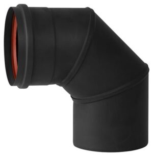 Enkelwandig Bocht 90° RVS – Ø80mm zwart