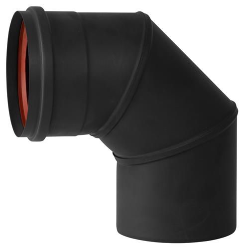 Enkelwandig Bocht 90° RVS – Ø80mm zwart Enkelwandig Bocht 90° RVS – Ø80mm zwart