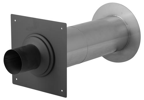 Enkelwandig geveldoorvoerset RVS – Ø80mm zwart Enkelwandig geveldoorvoerset RVS – Ø80mm zwart