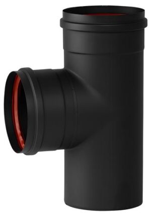 EnkelwandigeT-stuk 90° RVS – Ø80mm MFF zwart