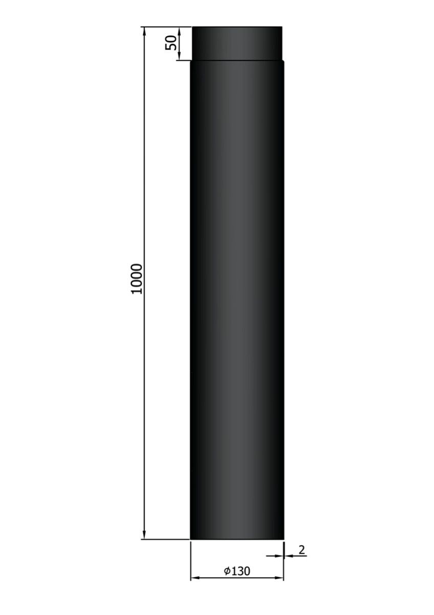 Dikwandig staal kachelpijp - Ø130mm x 1000mm zwart - Afbeelding 2 Dikwandig staal kachelpijp - Ø130mm x 1000mm zwart - Afbeelding 2