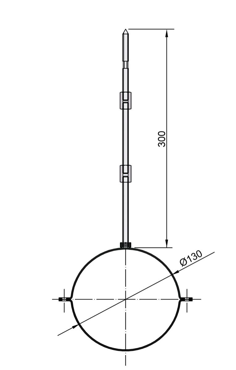 Dikwandig staal muurbeugel - Ø130mm zwart - Afbeelding 2 Dikwandig staal muurbeugel - Ø130mm zwart - Afbeelding 2