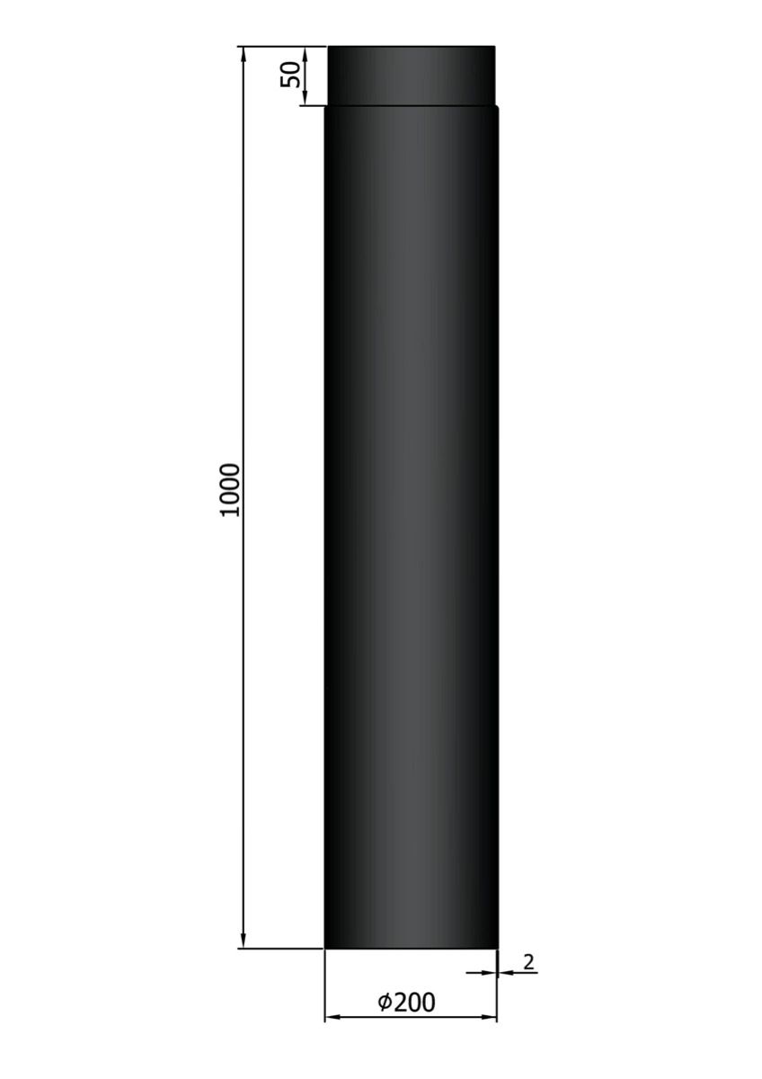 Dikwandig staal kachelpijp - Ø2000mm x 1000mm zwart - Afbeelding 2 Dikwandig staal kachelpijp - Ø2000mm x 1000mm zwart - Afbeelding 2