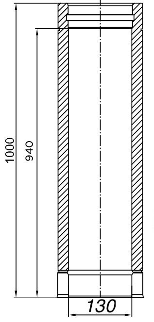 Dubbelwandig kachelpijp RVS – Ø130/180mm x 1000mm - Afbeelding 2 Dubbelwandig kachelpijp RVS – Ø130/180mm x 1000mm - Afbeelding 2