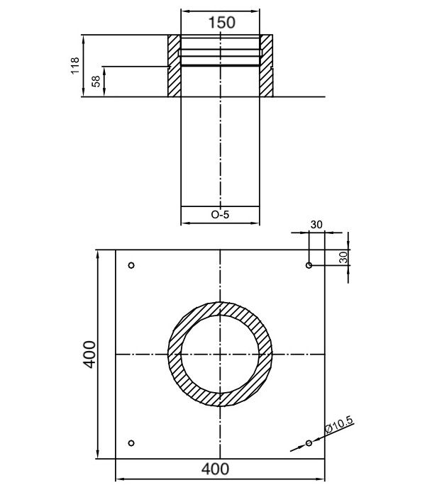 Dubbelwandig verdiepingsplaat RVS – Ø150/200mm - Afbeelding 2 Dubbelwandig verdiepingsplaat RVS – Ø150/200mm - Afbeelding 2