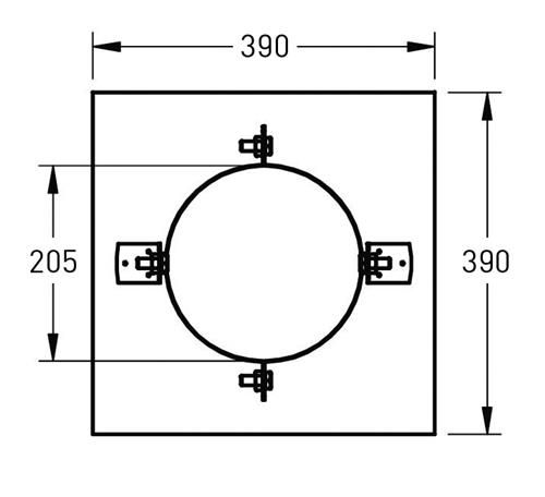 Dubbelwandig Verdiepingsondersteuning RVS – Ø150/200mm - Afbeelding 2 Dubbelwandig Verdiepingsondersteuning RVS – Ø150/200mm - Afbeelding 2