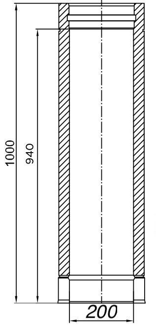 Dubbelwandig kachelpijp RVS – Ø200/250mm x 1000mm - Afbeelding 2 Dubbelwandig kachelpijp RVS – Ø200/250mm x 1000mm - Afbeelding 2
