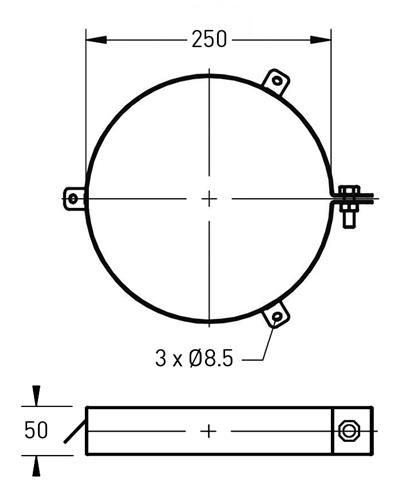 Dubbelwandig tuidraadbeugel RVS – Ø200/250mm - Afbeelding 2 Dubbelwandig tuidraadbeugel RVS – Ø200/250mm - Afbeelding 2