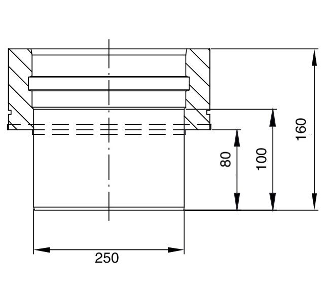 Dubbelwandig verloop van EW naar DW – Ø250/300mm - Afbeelding 2 Dubbelwandig verloop van EW naar DW – Ø250/300mm - Afbeelding 2