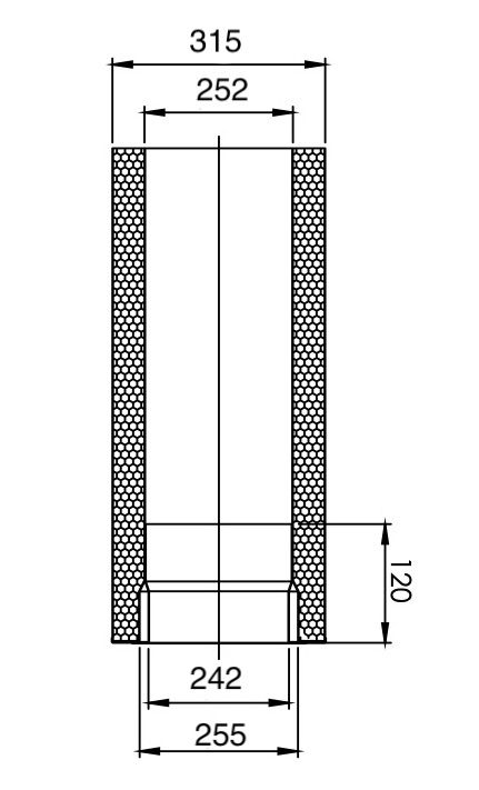 Dubbelwandig nisbus – Ø250/300mm x 500mm inkortbaar - Afbeelding 2 Dubbelwandig nisbus – Ø250/300mm x 500mm inkortbaar - Afbeelding 2