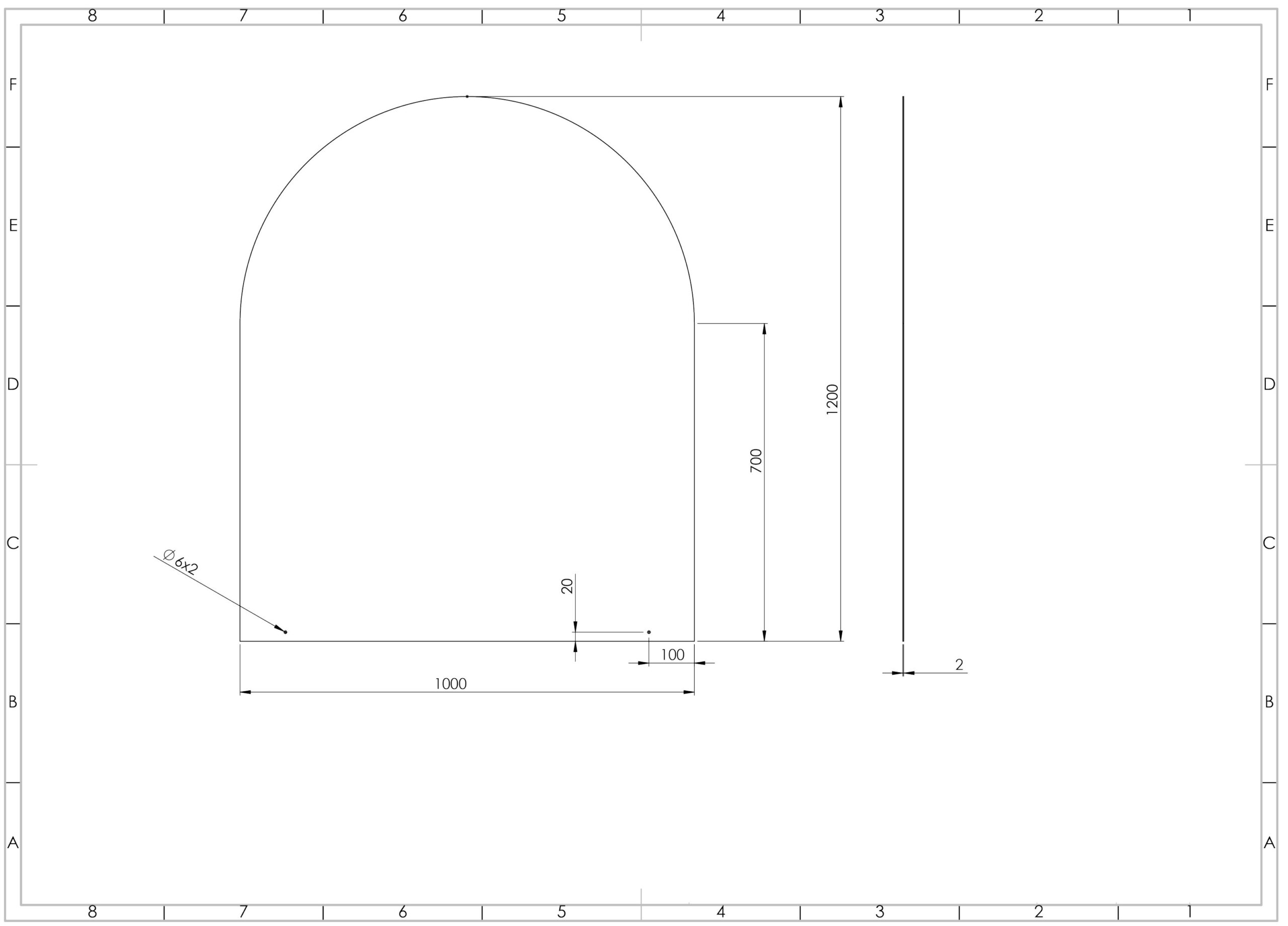 Vloerplaat zwart halfrond 100x120cm - Afbeelding 2 Vloerplaat zwart halfrond 100x120cm - Afbeelding 2