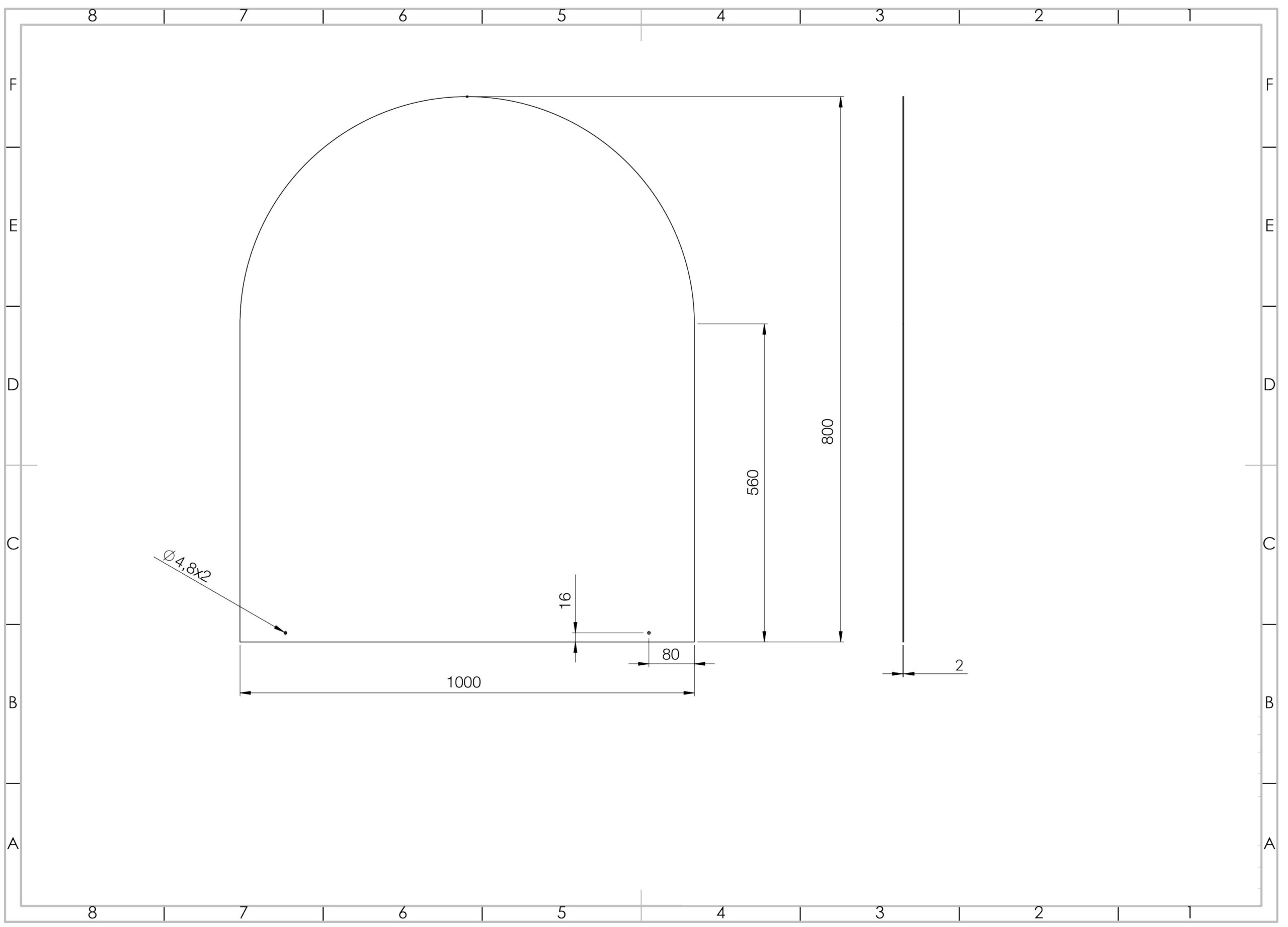 Vloerplaat zwart halfrond 100x80cm - Afbeelding 2 Vloerplaat zwart halfrond 100x80cm - Afbeelding 2